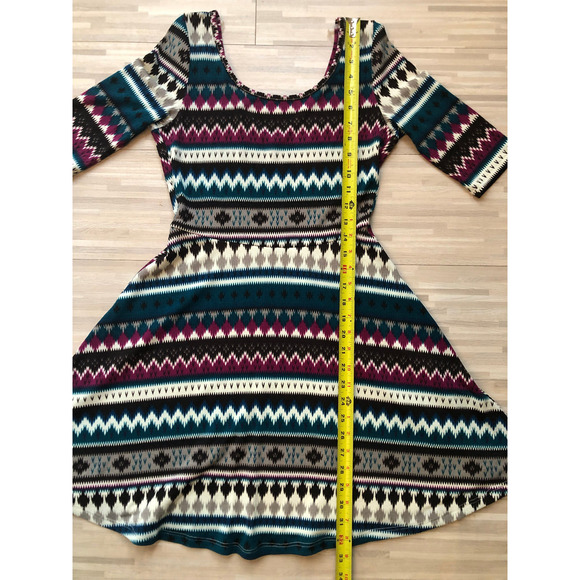 Pink Owl, Cinched Waist Dress, Tribal Aztec, Women's Size Small - Picture 5 of 6